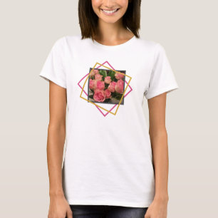 T-shirt Roses roses roses géométriques
