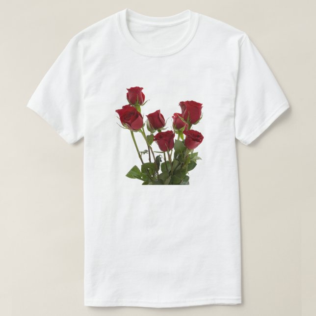T-shirt Roses rouges à longue tige (Design devant)