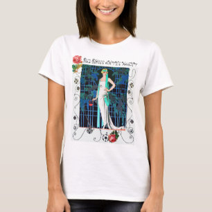 T-SHIRT ROSES ROUGES LA NUIT, MODE BEAUTÉ ART DÉCO