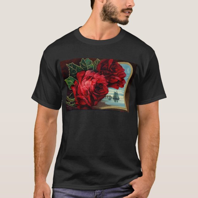T-shirt Roses vintages et voilier (Devant)