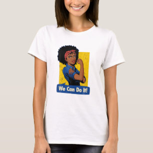 T-shirt Rosie Chemise Riveter Noir Forte Femmes Nous Pouvo