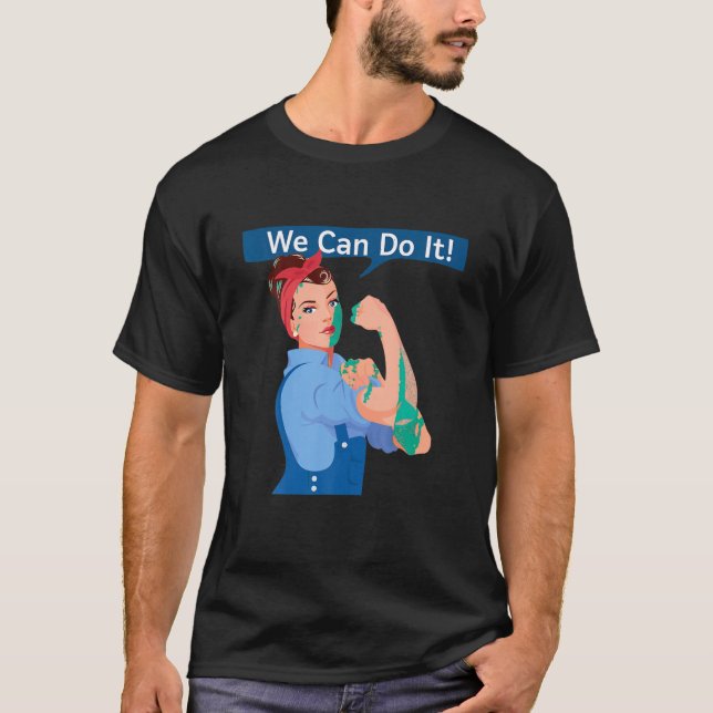 T-shirt Rosie Le Riveter On peut le faire Femmes Feministe (Devant)