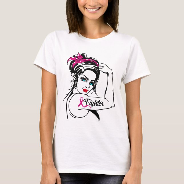 T-shirt Rosie Le Riveter Sensibilisation au cancer du sein (Devant)