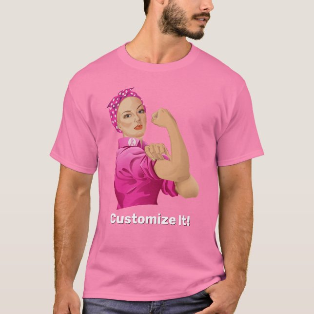 T-shirt Rosie, Riveter Sensibilisation au cancer du sein (Devant)
