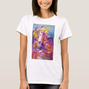 T-shirt ROSINA / Dame avec Rose et perroquet
