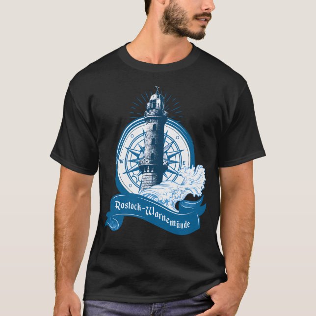 T-shirt Rostock - Phare de Warnemnde (Devant)