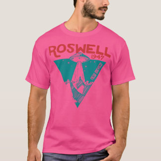 T-shirt Roswell Nouveau-Mexique 1947 Ufo Beam Flying Road 