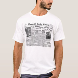 T-shirt Roswell. UFO. Incident. Écran de journal. T-Shir