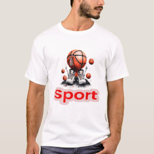 T - Shirt Rot und Weiß Logo für Fantasy Sports Spo