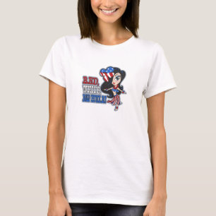 T - Shirt Rot, Weiß und Hula
