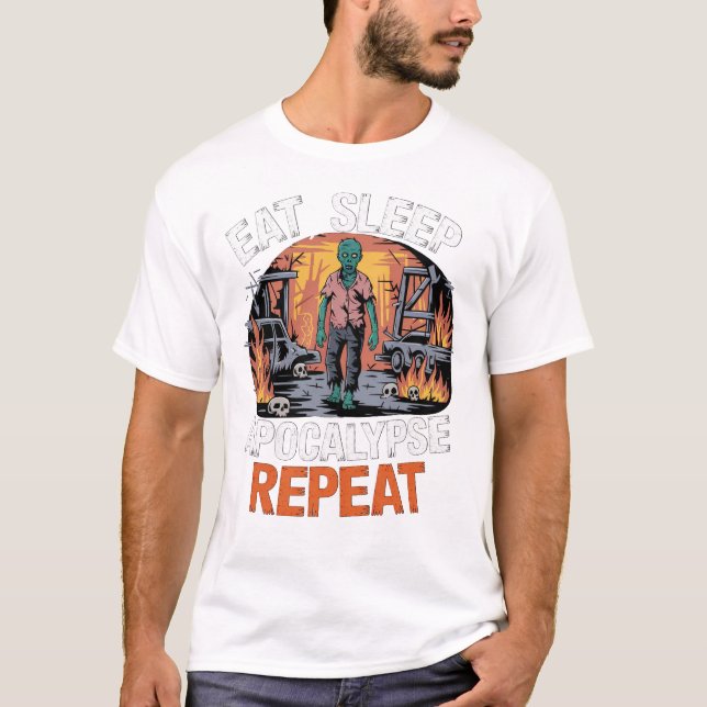 T-shirt Rotation au coeur - Chemise T Halloween Zombie (Devant)