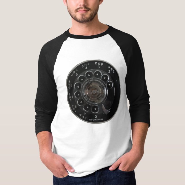 T-shirt rotatoire vintage de téléphone (Devant)
