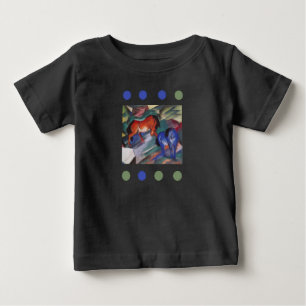 T - Shirt Rote und Blaue Pferde