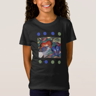 T - Shirt Rote und Blaue Pferde