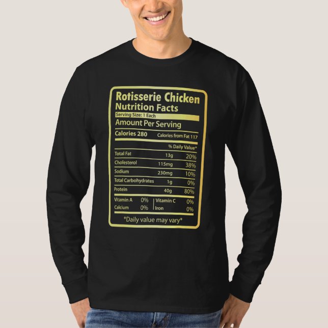 T-shirt Rôtisserie Poulet - valeur nutritive Thanksgiving (Devant)