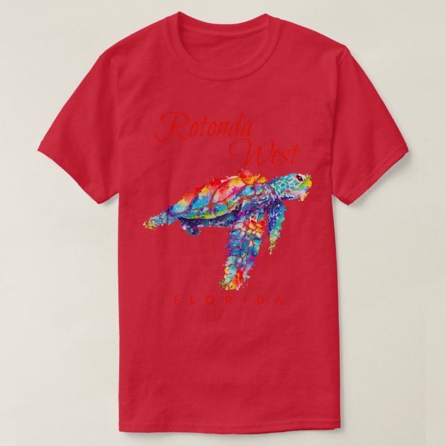 T-shirt Rotonda West Florida Aquarelle Tortue (Design devant)