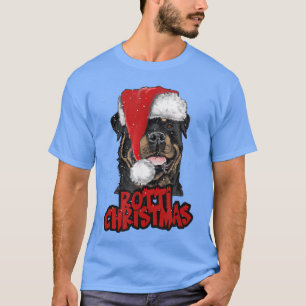 T-shirt Rotti Christmas Rottweiler avec Casquette de Noël 