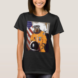 T-shirt Rottweiler astronaute Fière patriotique