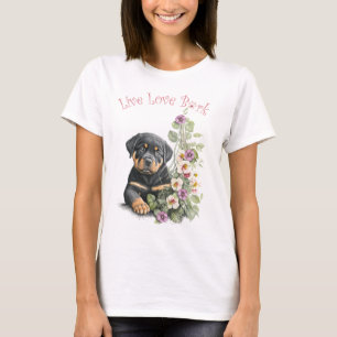 T-shirt Rottweiler Chien Maman Florale