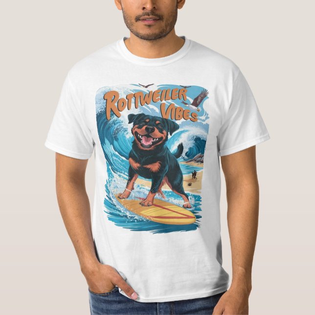 T-shirt Rottweiler Chiens Surf Aventure (Devant)