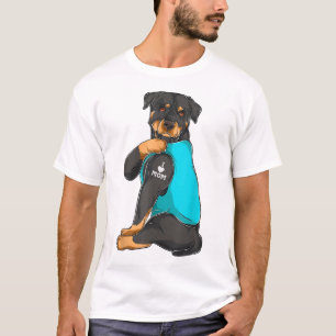 T-shirt Rottweiler I Love Maman Tattoo Vêtements Chien Mam