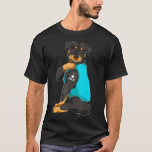 T-shirt Rottweiler I Love Papa Tattoo Vêtements Chien Pap