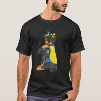T-shirt Rottweiler I Love Ukraine Drapeau Amoureux des chi