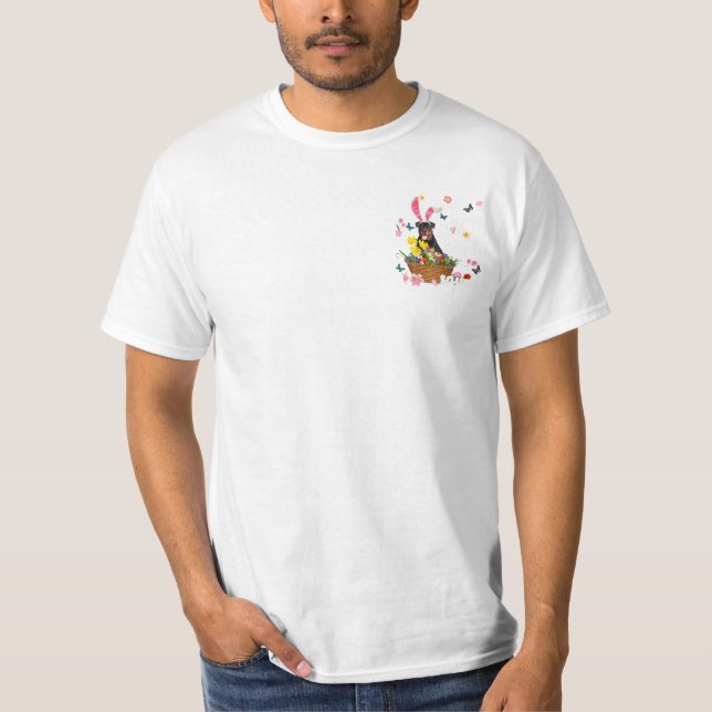T-shirt Rottweiler Joyeux jour de Pâques Pâques (Devant)