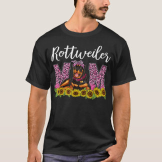 T-shirt Rottweiler Maman Leopard Fête des Mères Meilleur R
