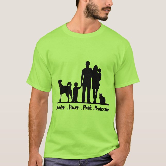 T-shirt Rottweiler - Power - Pride - Protection  (Devant)