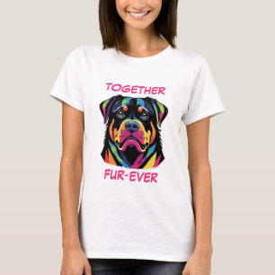 T-shirt Rottweiler Rottie Pastel Colorful Chien Abstrait A