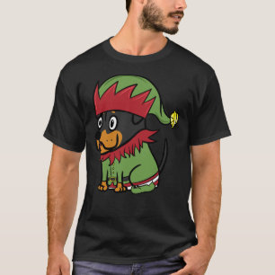 T-shirt Rotweiler Costume elfe mignon Noël
