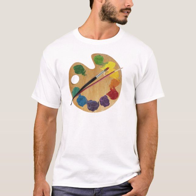 T-shirt Roue de couleurs de palette de l'artiste (Devant)
