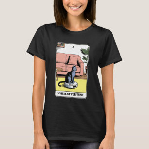 T-shirt Roue de Fur-Tune Carte Tarot Chat Robot Aspirateur