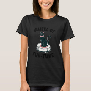 T-shirt Roue de Fur-Tune Chat Blague Aspirateur Robot Ca