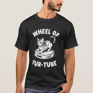 T-shirt Roue de Fur-Tune Chat Blague Aspirateur Robot Ca