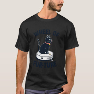 T-shirt Roue de Fur-Tune Chat sur aspirateur robot chat 