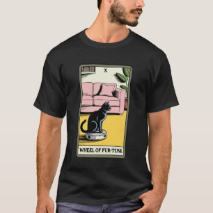 T-shirt Roue de l'aspirateur robot pour chat de carte de t