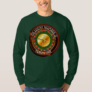 T-shirt Roue de roulette de casino avec votre nombre