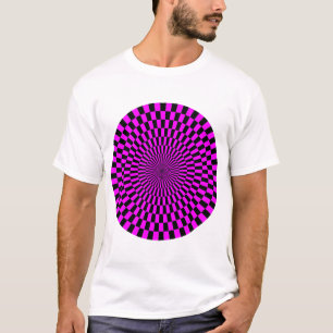 T-shirt Roue Op Art - Magenta et Noir