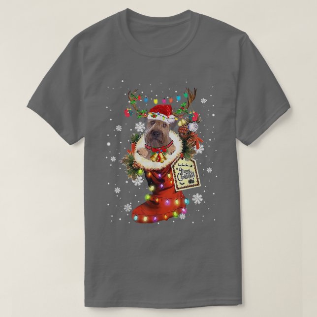 T-shirt Roue Terrier Xmas Boot Noël Sock hiver Sn (Design devant)