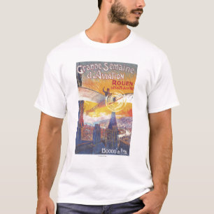 T-shirt Rouen, France - pilote et avion