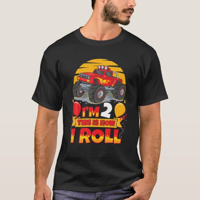 T-shirt Roues chaudes Anniversaire J'ai 2 ans Voici commen (Devant)