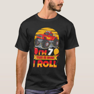 T-shirt Roues chaudes Anniversaire J'ai 7 ans Voici commen