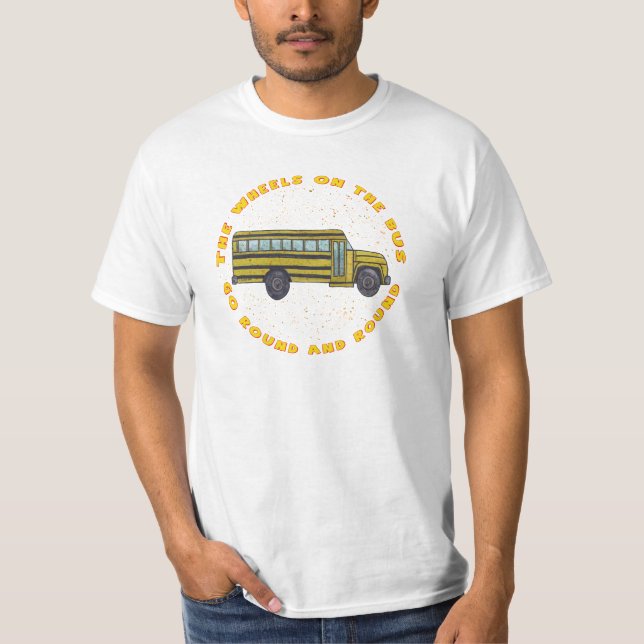 T-shirt Roues de bus scolaire (Devant)