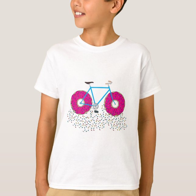 T-shirt Roues en noix rose glacé Épingles de bicyclette (Devant)