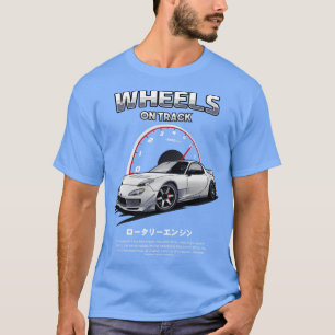 T-shirt Roues Mazda RX7 Sur Piste
