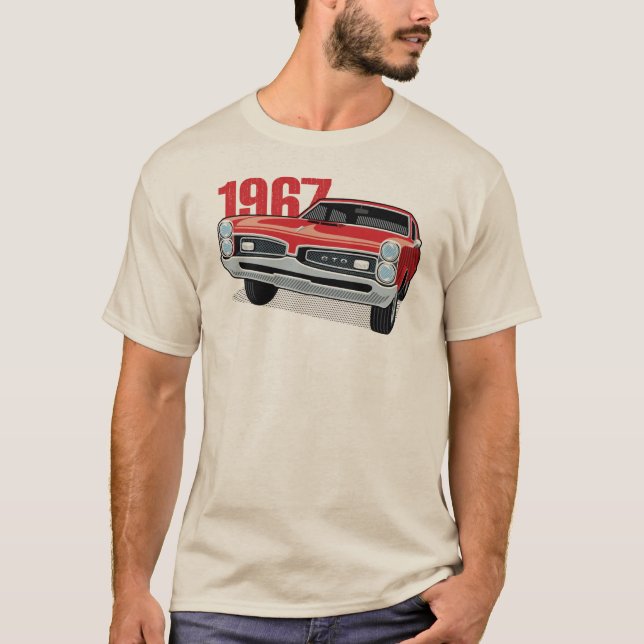 T-shirt Rouge 1967 de Pontiac GTO (Devant)