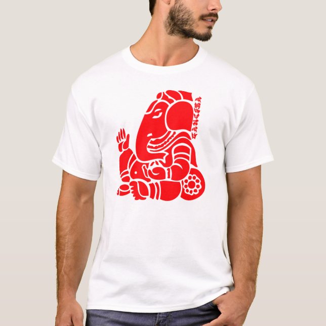 T-shirt rouge 2 de ganesha (Devant)