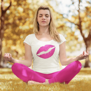 T-shirt Rouge à lèvres ombré rose chaud Baiser